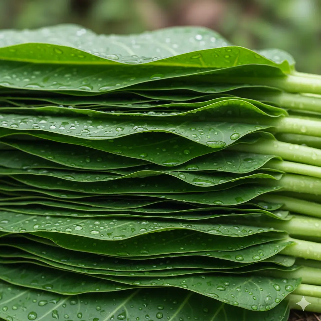 Fresh taro leaves